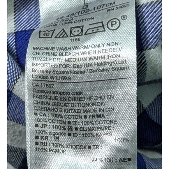 Banana Republic Camden Fit Gingham Plaid Men's Long Sleeve Size Large (505) - Picture 4 of 4